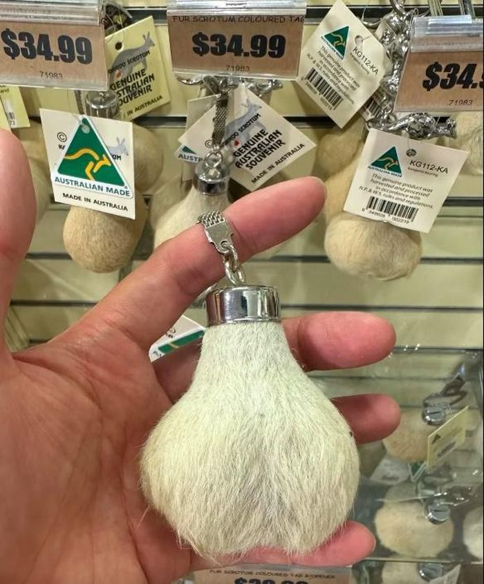Chiếc móc khóa bìu chuột túi được bán với giá khoảng 35USD.Ảnh: daniellee0306@Instagram