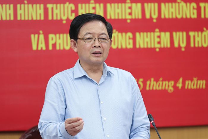 Phó Thủ tướng Chính phủ Hồ Quốc Dũng phát biểu chỉ đạo tại buổi làm việc. Ông biểu dương những nỗ lực của ngành dân tộc và tôn giáo trong việc kiện toàn bộ máy và xây dựng thể chế. Ảnh: Lê Anh Dũng