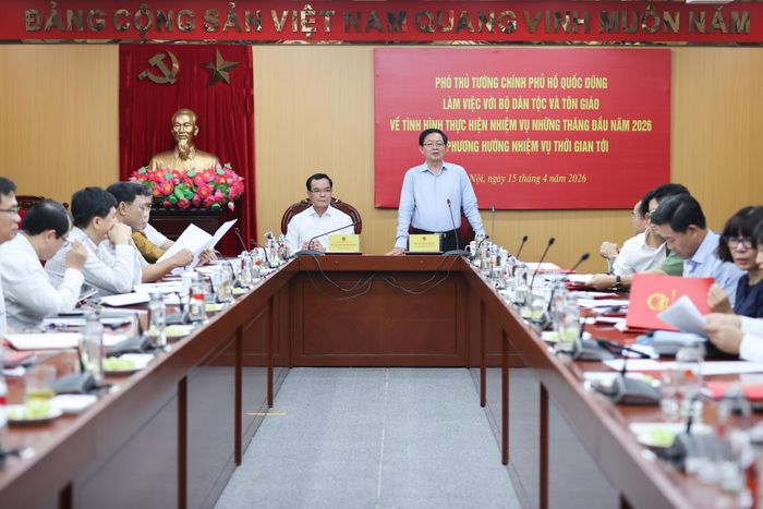Phó Thủ tướng Chính phủ Hồ Quốc Dũng phát biểu kết luận buổi làm việc.