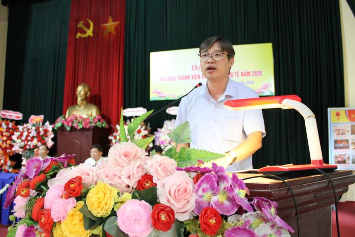 Phó Chủ tịch UBND xã Mỹ Đức Lê Văn Đoàn phát biểu chỉ đạo tại Đại hội. Ảnh: Văn Biên