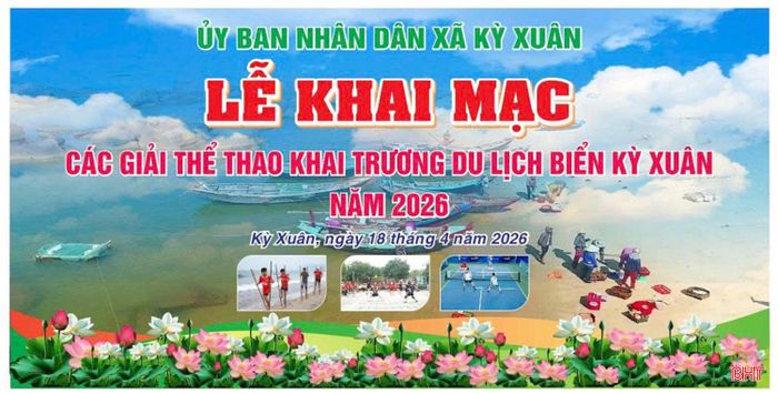 Maket sân khấu lễ khai mạc các giải thể thao khai trương du lịch biển Kỳ Xuân năm 2026.