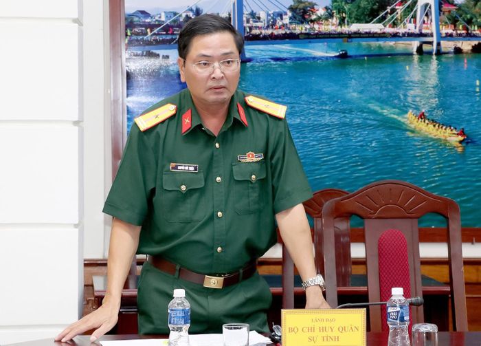 Đại diện Bộ Chỉ huy Quân sự tỉnh Lâm Đồng phát biểu ý kiến