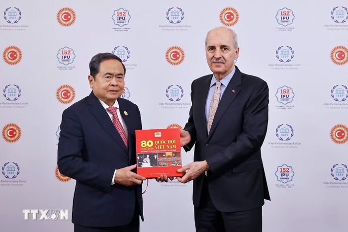 Chủ tịch Quốc hội Trần Thanh Mẫn và các buổi làm việc, gặp gỡ với Chủ tịch Quốc hội Thổ Nhĩ Kỳ Numan Kurtulmus. (Ảnh: Doãn Tấn/TTXVN)
