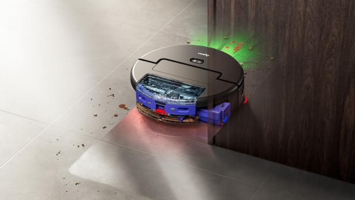 Dyson Spot+Scrub Ai được thiết kế để làm sạch sát mép tường. Ảnh: Dyson