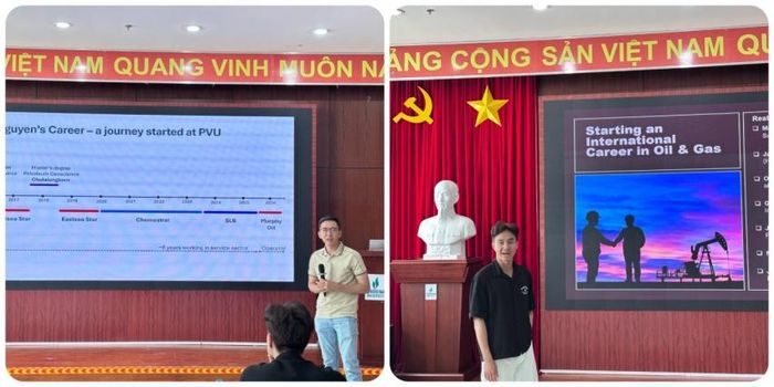 ThS Nguyễn Huyền Anh và ThS Nguyễn Văn Tú chia sẻ tại chương trình.