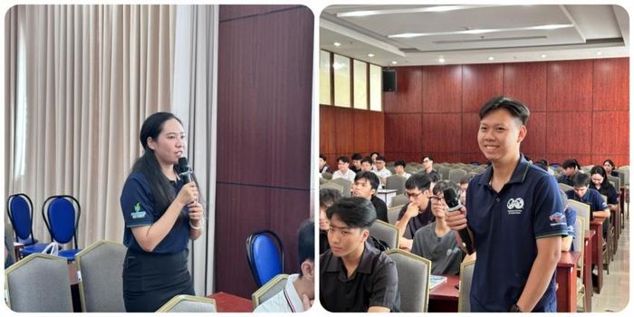 Sinh viên PVU đặt câu hỏi, tìm hiểu về chương trình học bổng PVU Alumni 2026.