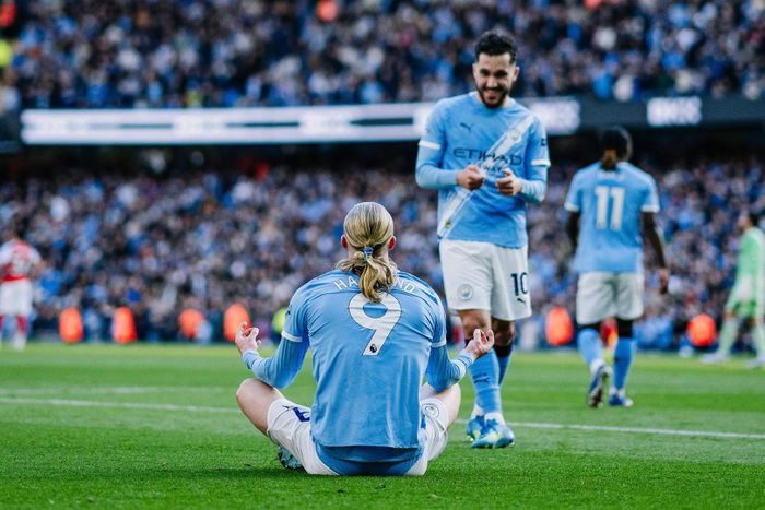Bàn thắng của Haaland có thể định đoạt danh hiệu Ngoại hạng Anh. Ảnh: MCFC