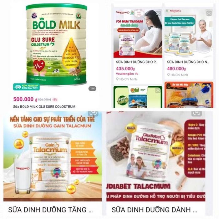 Một số loại sữa giả do các đối tượng sản xuất, tiêu thụ.