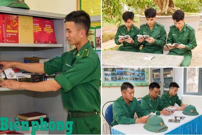 Những cuốn sách được trao không chỉ bổ sung tri thức, mà còn là hành trang để cán bộ, chiến sĩ vận dụng vào thực tiễn công tác nơi biên giới. Ảnh: Xuân Hương