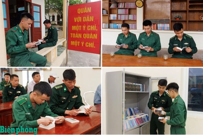 Những cuốn sách quý sẽ tiếp thêm động lực cho cán bộ, chiến sĩ Bộ đội Biên phòng vững bước bảo vệ chủ quyền biên giới phía bắc và vận dụng hỗ trợ người dân vùng biên phát triển đời sống. Ảnh: Xuân Hương