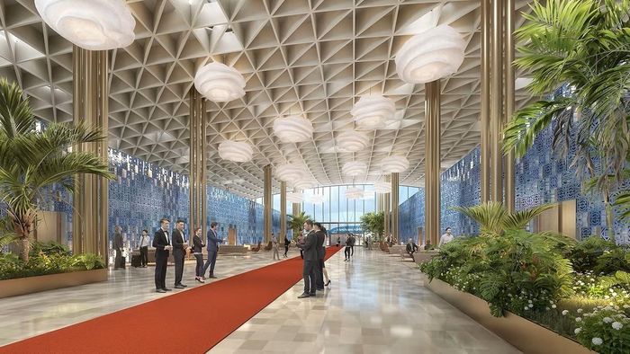 Phối cảnh không gian sang trọng bên trong cảng hàng không quốc tế Phú Quốc. Ảnh: Sun Group