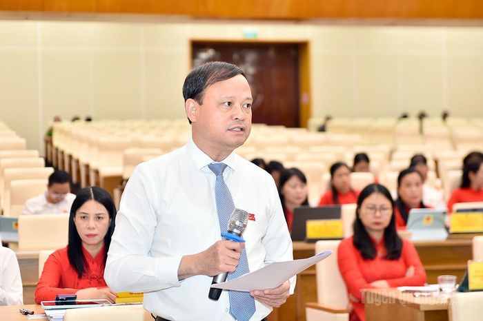 Đồng chí Nguyễn Mạnh Tuấn, Phó Chủ tịch Thường trực UBND tỉnh phát biểu ý kiến tại kỳ họp.