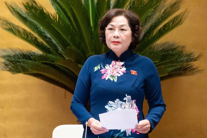 Phó Chủ tịch Quốc hội Nguyễn Thị Hồng tại phiên họp sáng nay. Ảnh: QH