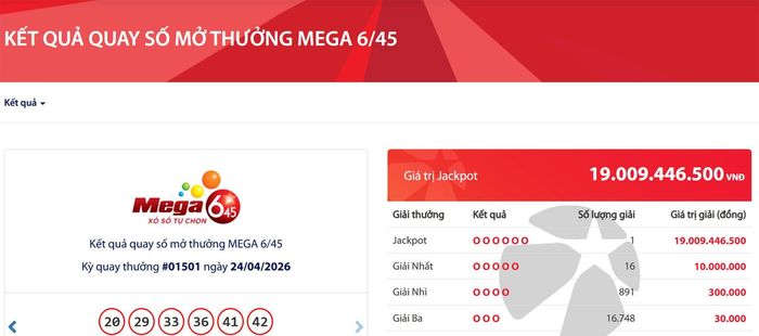 Vietlott tìm được khách hàng trúng độc đắc hơn 19 tỷ đồng.