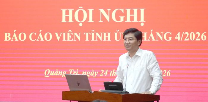 Đồng chí Trưởng ban Tuyên giáo và Dân vận Tỉnh ủy Trương An Ninh phát biểu chỉ đạo tại hội nghị - Ảnh: C.H