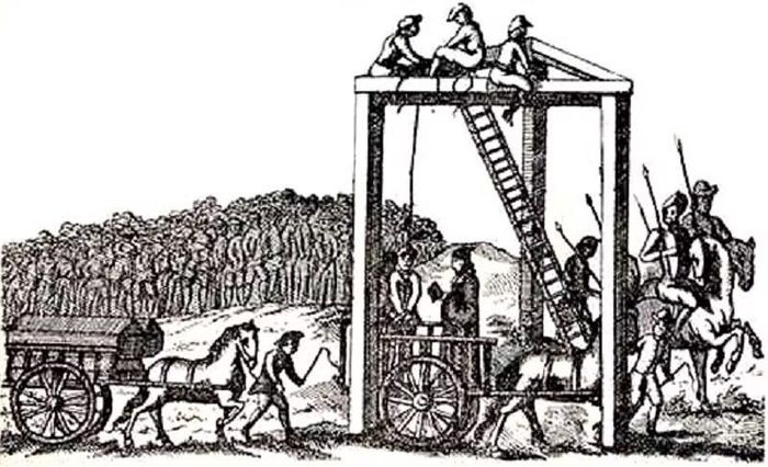 Giá treo cổ Tyburn - nơi Jonathan Wild bị hành quyết năm 1725 trước sự chứng kiến của đám đông ở London. Ảnh: Wikipedia.