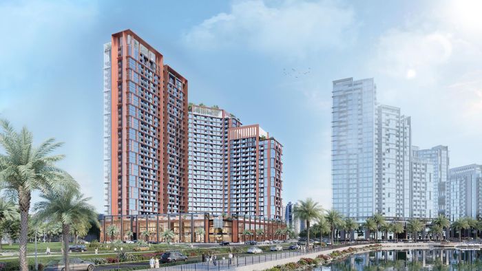 Cận cảnh tòa Symphony 5 thuộc dự án Sun Symphony Residence. Ảnh: phối cảnh dự án: Sun Property