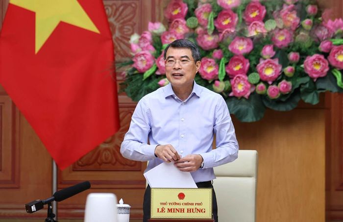 Thủ tướng Chính phủ Lê Minh Hưng phát biểu kết luận tại cuộc làm việc. Ảnh VGP