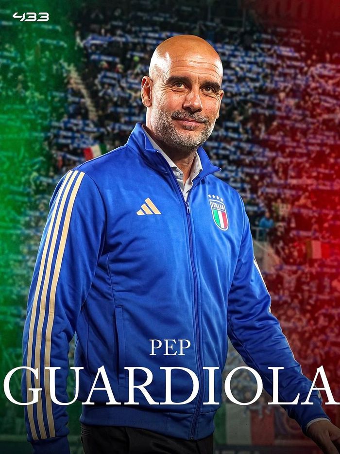 Thời gian qua xuất hiện nhiều thông tin Pep Guardiola có thể rời Man City vào cuối mùa và ông mở cửa dẫn dắt tuyển Italia. Ảnh: 433