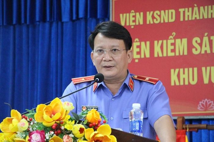  Đồng chí Nguyễn Phước Toán - Phó Viện trưởng VKSND TP Đà Nẵng phát biểu chỉ đạo.