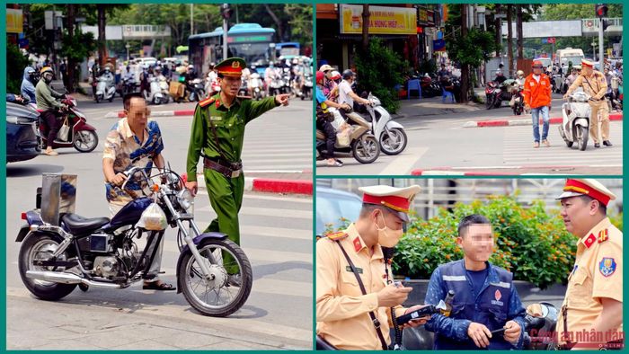 Gần chục trường hợp vi phạm bị Cảnh sát phát hiện, tất cả đều là tài xế xe máy và không phát hiện lỗi trên đối với người điều khiển ô tô.