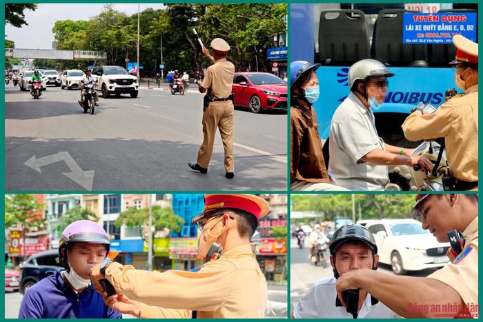 Cảnh sát dừng phương tiện, yêu cầu kiểm tra với những tài xế ô tô, xe máy có biểu hiện đã sử dụng rượu, bia. Khi phát hiện trường hợp có biểu hiện vi phạm sẽ tiến hành test nhanh định tính bằng máy đo nồng độ cồn. Tài xế chỉ cần thổi một lượng hơi nhỏ vào phễu kiểm tra, máy sẽ báo kết quả có phát hiện cồn hay không. Sau khi xác định tài xế đã sử dụng rượu bia, lực lượng CSGT chuyển sang chế độ định lượng để cho ra kết quả.