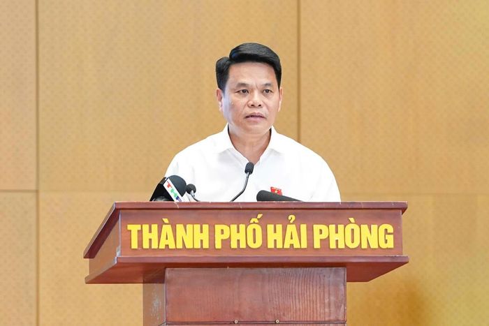 Bí thư Thành ủy Hải Phòng Lê Ngọc Châu phát biểu tại hội nghị.