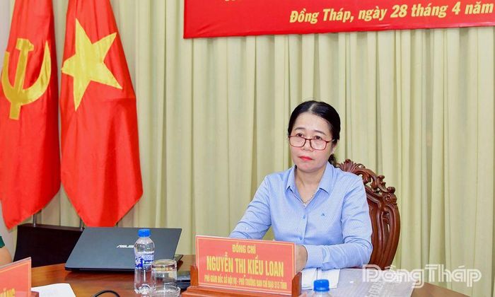 Đồng chí Nguyễn Thị Kiều Loan, Phó Giám đốc Sở Nội vụ, Phó Trưởng Ban Chỉ đạo 515 tỉnh chủ trì hội nghị.
