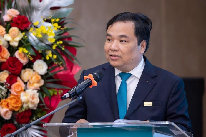 Tổng giám đốc ABBank Lê Mạnh Hùng tại ĐHĐCĐ thường niên 2026. Ảnh: ABB