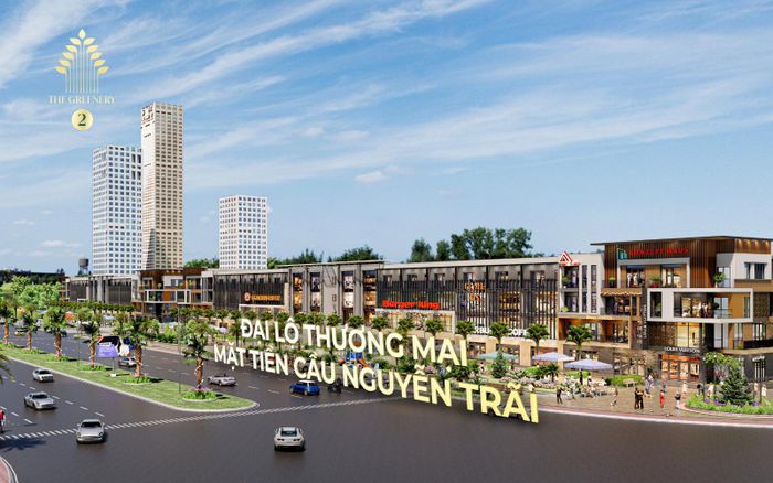 Phối cảnh tuyến đại lộ Bắc Nam VSIP và trục shophouse. 