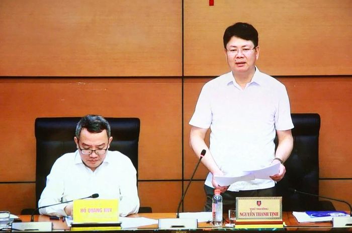 Đồng chí Nguyễn Thanh Tịnh, Thứ trưởng Bộ Tư pháp chủ trì hội nghị.