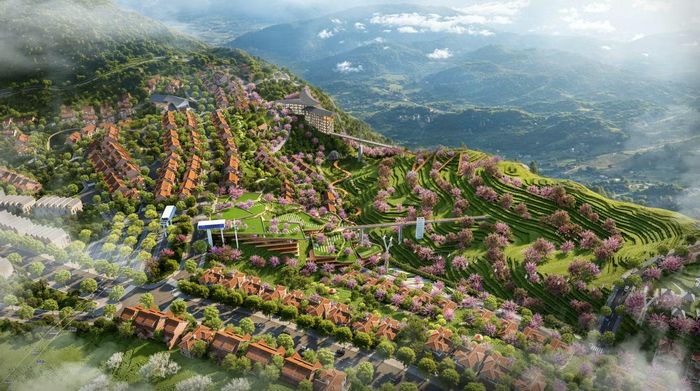 Phối cảnh dự án Khu đô thị sinh thái đồi chè Ô Quy Hồ.