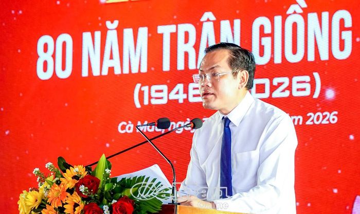  Phó Chủ tịch UBND tỉnh Ngô Vũ Thăng phát biểu tại buổi lễ.