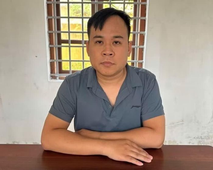 Đối tượng Hà Văn Huynh tại cơ quan Công an.