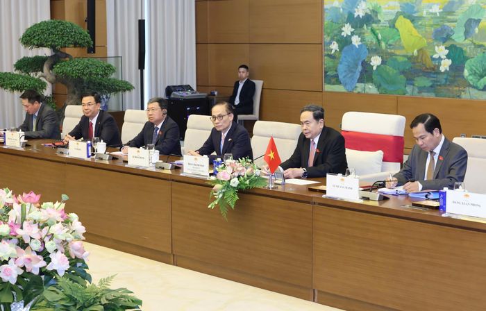  Chủ tịch Quốc hội Trần Thanh Mẫn hội kiến Thủ tướng Nhật Bản Takaichi Sanae. Ảnh: QUANG PHÚC 