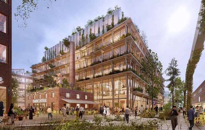 Thiết kế dự án Stockholm Wood City. (Ảnh: Atrium Ljungberg)