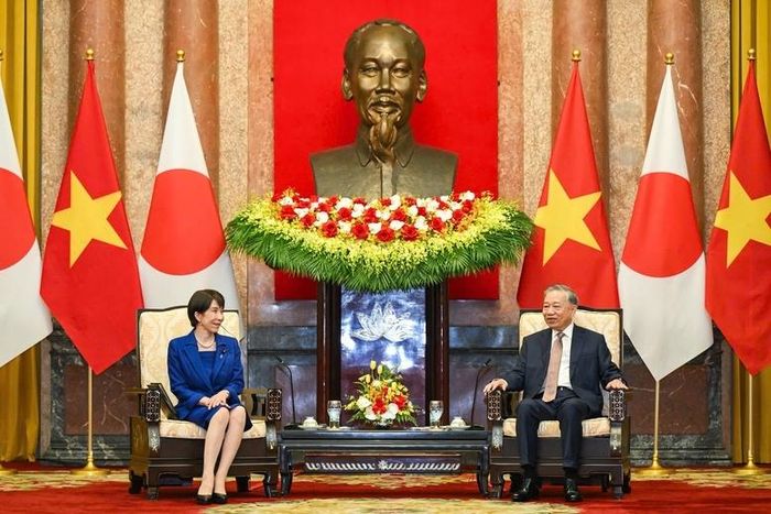 Tổng Bí thư, Chủ tịch nước Tô Lâm tiếp Chủ tịch Đảng Dân chủ Tự do, Thủ tướng Nhật Bản Takaichi Sanae - Ảnh: VGP