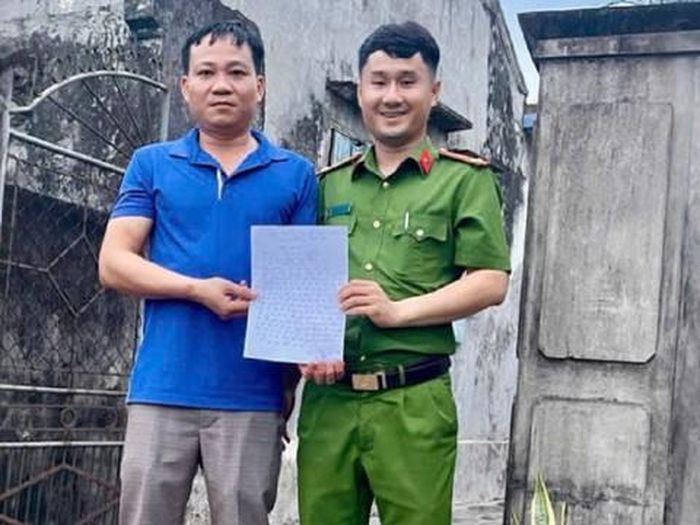 Anh Nguyễn Quỳnh Thắng viết thư cảm ơn Công an xã Quỳnh Phú