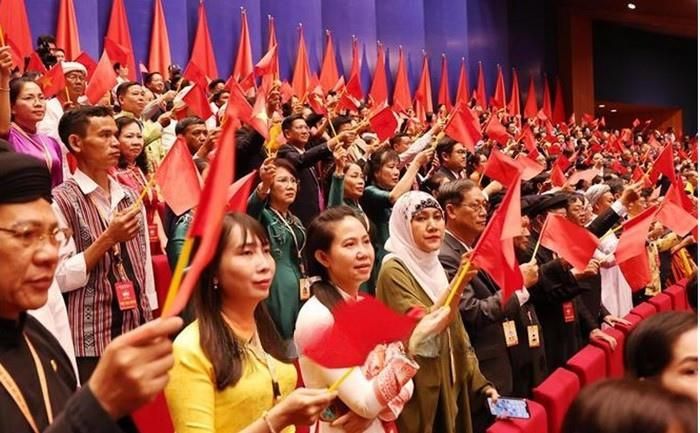 Các đại biểu dự phiên khai mạc Đại hội đại biểu toàn quốc MTTQ Việt Nam lần thứ X, nhiệm kỳ 2024 - 2029. Ảnh: TTXVN.