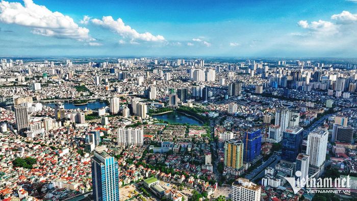 Một phần Hà Nội nhìn từ trên cao. Ảnh: Hoàng Hà