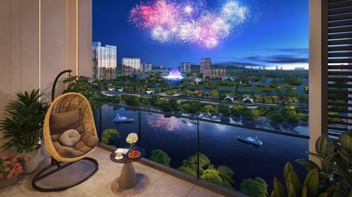 Căn hộ Onsen 3 sở hữu tầm nhìn panorama 360 độ ôm trọn cảnh sắc thiên nhiên và tâm điểm giải trí sôi động. Ảnh phối cảnh dự án
