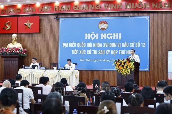 Chủ tịch Quốc hội Trần Thanh Mẫn phát biểu. Ảnh: Doãn Tấn/TTXVN