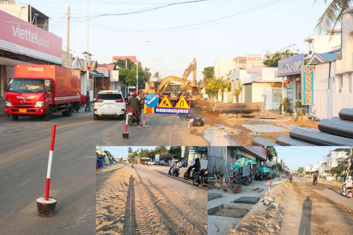 Bảo đảm an toàn giao thông đang thi công trên tuyến đường Nguyễn Đình Chiểu - Huỳnh Thúc Kháng