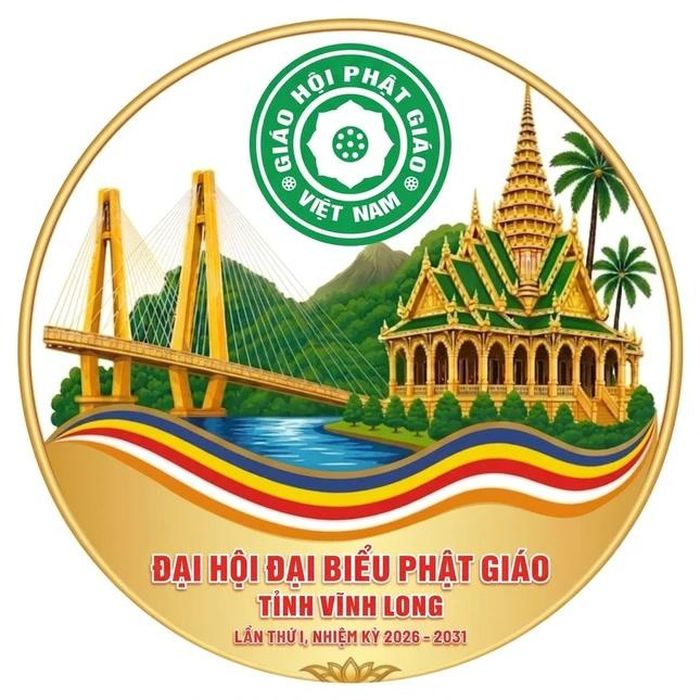 Logo biểu trưng của Đại hội đại biểu Phật giáo tỉnh Vĩnh Long lần thứ I, nhiệm kỳ 2026-2031