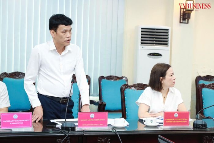 Phó trưởng Ban Kinh tế - Chính sách Liên minh HTX Việt Nam Dương Tuấn Cương đưa ra các đề xuất hợp tác song phương.
