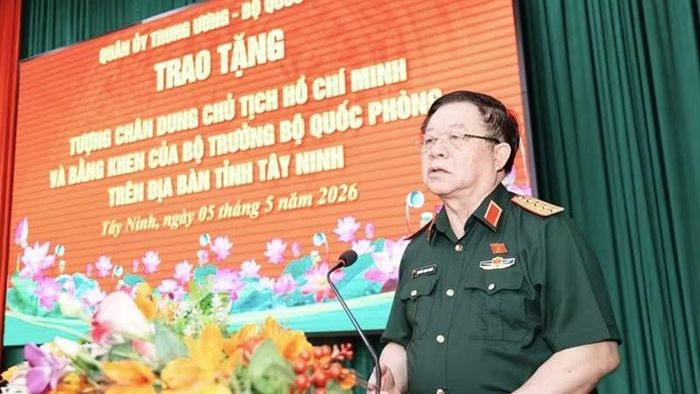 Đại tướng Nguyễn Trọng Nghĩa phát biểu tại buổi lễ.