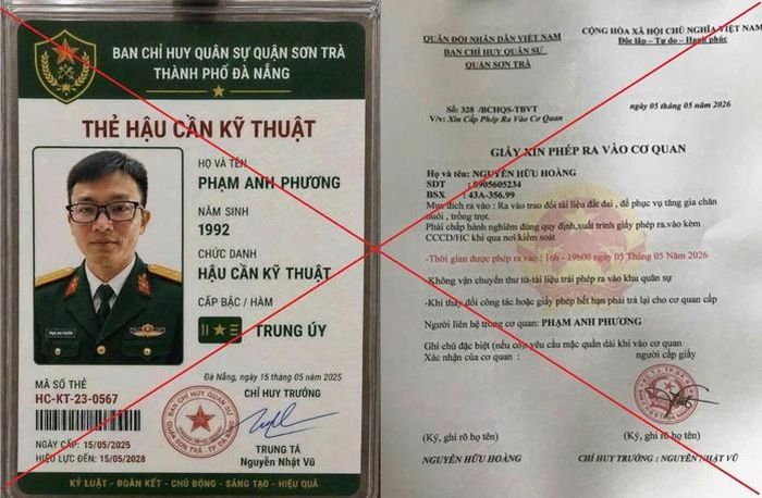 Thẻ quân nhân và văn bản "dỏm" được các đối tượng sử dụng