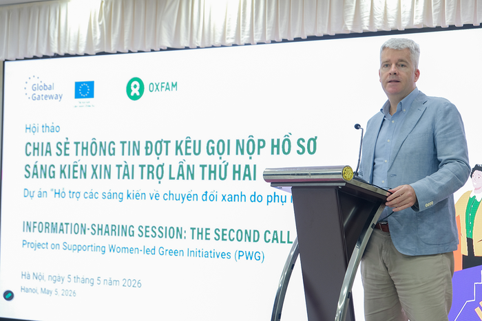 Ông Gonzalo Serrano De La Rosa – Phó ban Hợp tác Phát triển, Phái đoàn Liên minh châu Âu tại Việt Nam phát biểu tại hội thảo.