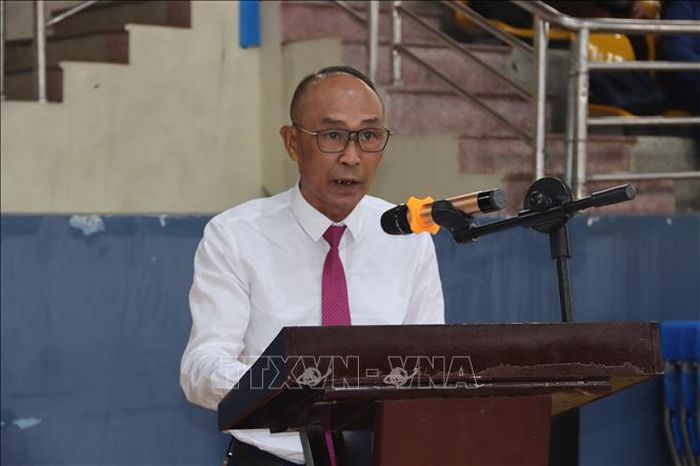 Ông Võ Hồng Sơn, Phó Giám đốc Sở Văn hóa - Thể thao và Du lịch tỉnh Hà Tĩnh phát biểu khai mạc giải.