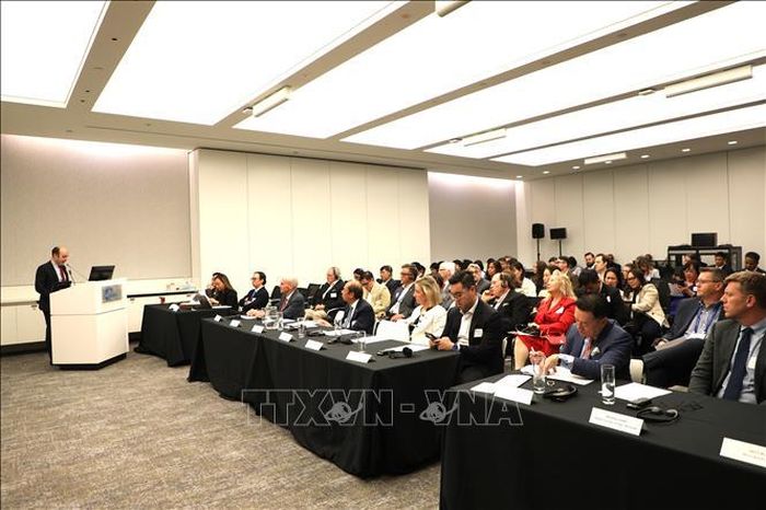 Quang cảnh hội thảo kết nối đầu tư của doanh nghiệp Việt Nam vào thị trường Mỹ. Ảnh: Đoàn Hùng/Pv TTXVN tại Mỹ